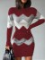 Printed Long Sleeve Mini Dress for Women - Elegant Round Neck, Slim Fit Hips and Waist - Trendy Fall | €7.19 | OKKO MODE