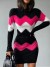 Printed Long Sleeve Mini Dress for Women - Elegant Round Neck, Slim Fit Hips and Waist - Trendy Fall | €7.19 | OKKO MODE