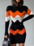Printed Long Sleeve Mini Dress for Women - Elegant Round Neck, Slim Fit Hips and Waist - Trendy Fall | €7.19 | OKKO MODE
