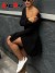 Knit V-Neck Sweater Dress with Long Sleeves for Women, Sexy Trapeze Style for Fall/Winter | €23.39 | OKKO MODE