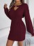 Robe en laine à col rond pour femmes, robe évidée et décontractée | 20,69 € | OKKO MODE