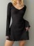 Robe élégante à ourlet irrégulier pour femme, robes basiques minces monochromatique bureau dame | 14,62 $ | OKKO MODE