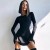 Robe courte noire sexy à manches longues et col en V pour femmes | 14,62 $ | OKKO MODE