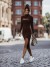 Vestido midi monocromático con abertura lateral para mujer | 18,89 € | OKKO MODE