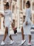 Vestido midi monocromático con abertura lateral para mujer | 18,89 € | OKKO MODE