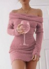 Robe pull mince à manches longues pour femmes, tricots sexy hiver vintage batterie rose Y2K|25,19 €|OKKO MODE