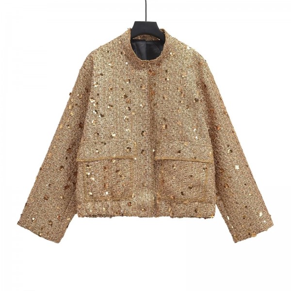 Veste à Manches longues avec Paillettes pour Femme, Chic et Polyvalente|43,19 €|OKKO MODE