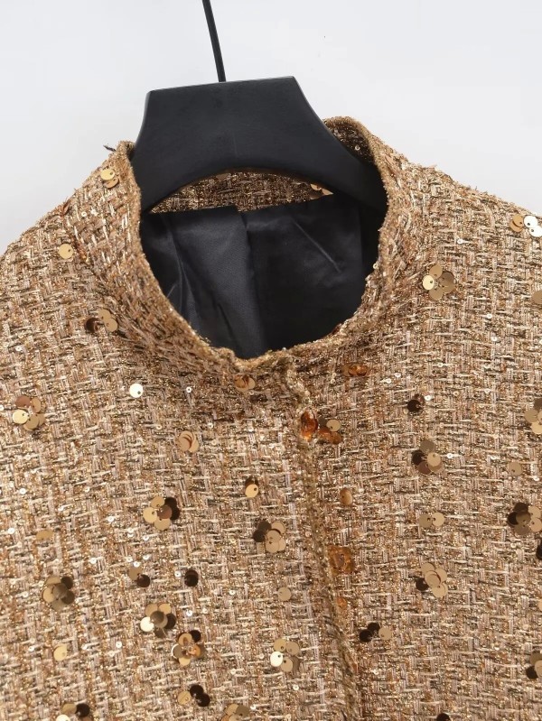 Veste à Manches longues avec Paillettes pour Femme, Chic et Polyvalente|43,19 €|OKKO MODE