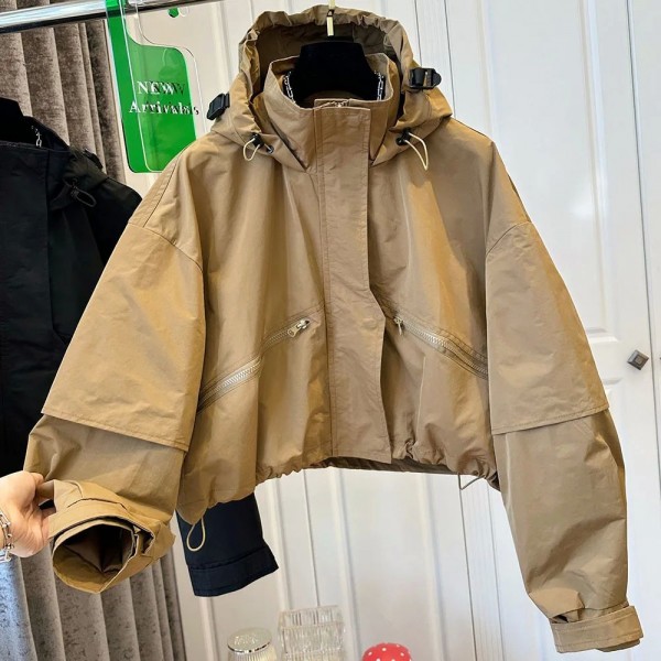 Blouson aviateur à capuche pour femme avec poches zippées|36,89 €|OKKO MODE