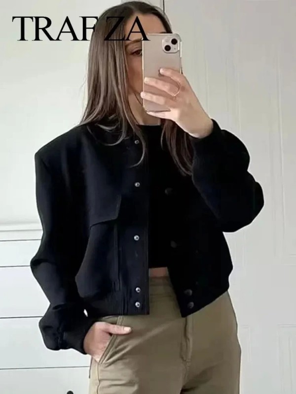 Veste vintage à manches longues pour femme avec poche, boutonnée - style décontracté et chic pour le printemps|23,39 €|OKKO MODE