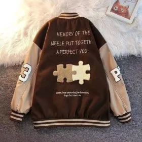 Vintage Baseballjacke für Damen mit Stickerei, Oversize-Passform | 26,09 € | OKKO MODE