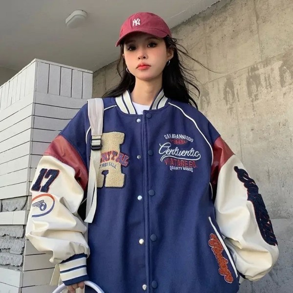 Veste bombardier Vintage pour femmes, vestes de Baseball université Harajuku|29,69 €|OKKO MODE