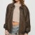Women's Faux Leather Zip-Up Aviator Jacket with Moto Style Collar | €30.70 | OKKO MODE