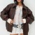 Women's Faux Leather Zip-Up Aviator Jacket with Moto Style Collar | €30.70 | OKKO MODE