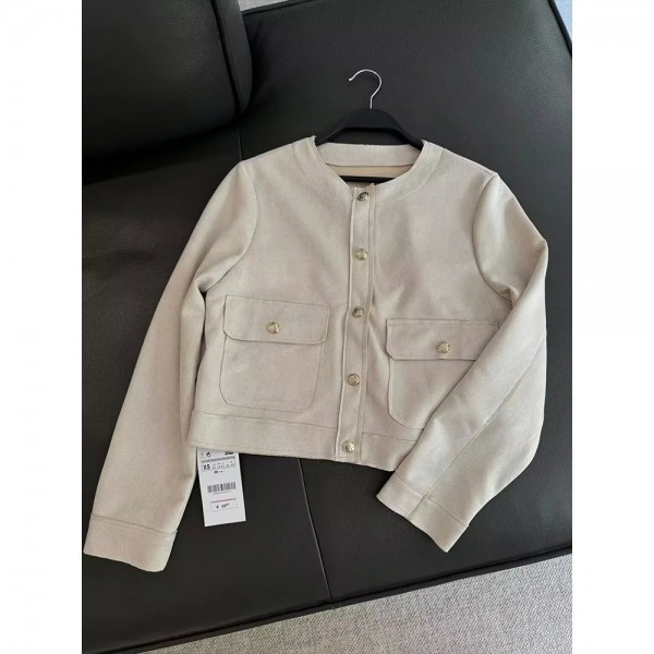 Blouson vintage à manches sulf pour femme, style décontracté avec poches et fermeture sur le devant|26,09 €|OKKO MODE