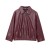 Women's Faux Leather Bomber Jacket with Zipper and Ruching | $28.27 | OKKO MODE