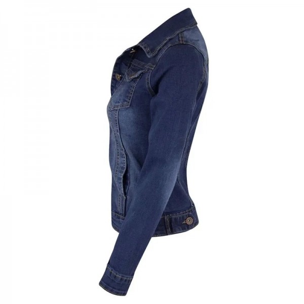 Blouson aviateur en jean à manches longues pour femmes, manteau denim vintage|26,09 €|OKKO MODE