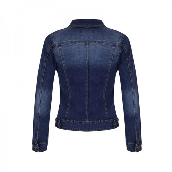 Blouson aviateur en jean à manches longues pour femmes, manteau denim vintage|26,09 €|OKKO MODE