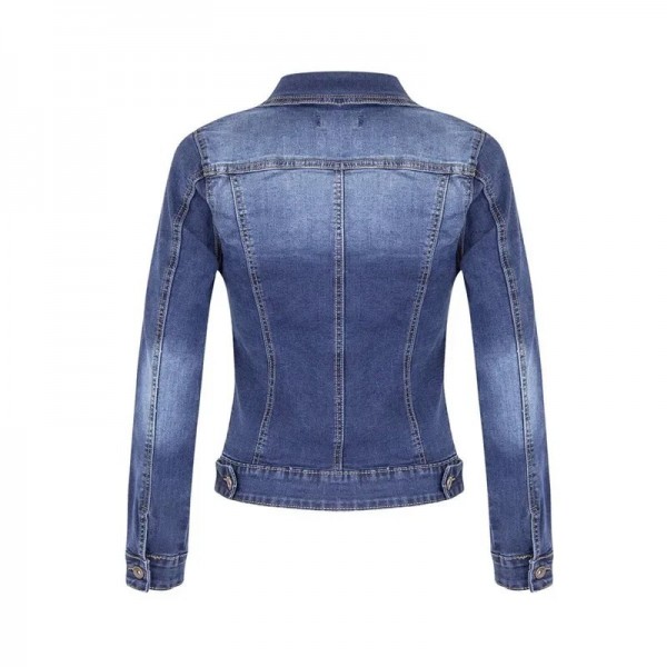 Blouson aviateur en jean à manches longues pour femmes, manteau denim vintage|26,09 €|OKKO MODE