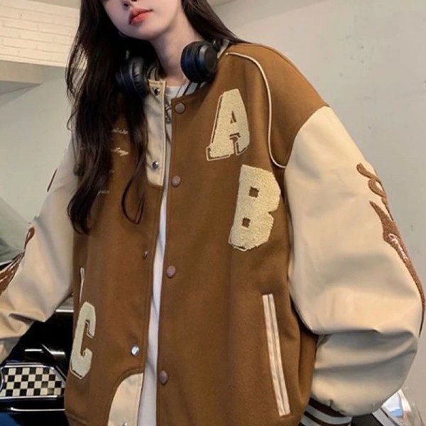 Blouson aviateur vintage pour femme, style Streetwear Harajuku|26,09 €|OKKO MODE