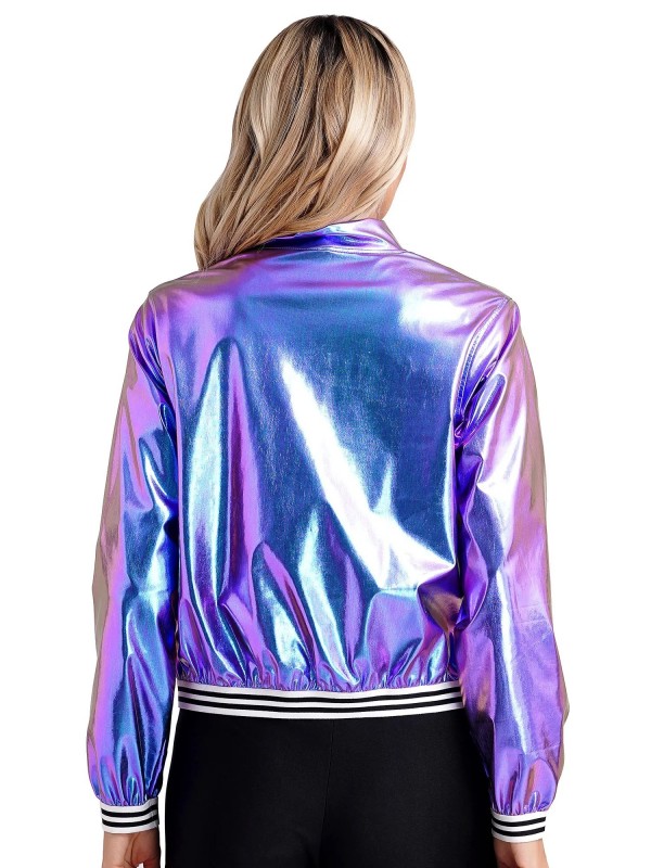 Blouson Holographique pour Femme, Streetwear Décontracté|20,69 €|OKKO MODE