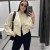 Abrigo blanco mujer mangas largas - Estilo aviador | 24,37 $ | OKKO MODE