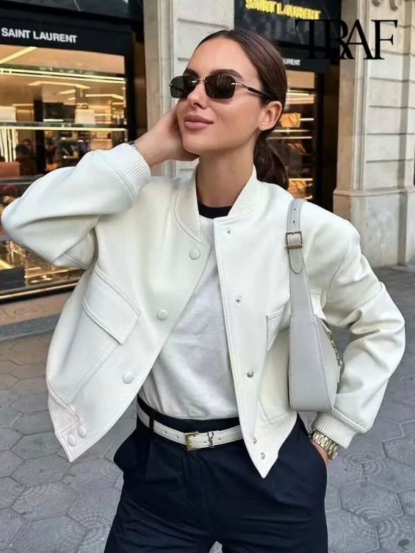 Blouson bombardier à manches sulfavec poches pour femme, tenue décontractée et chic|20,89 €|OKKO MODE