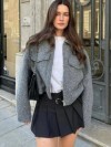 Blouson en Laine Douce pour Femme, Manteau Élégant avec Fermeture Éclair|27,89 €|OKKO MODE