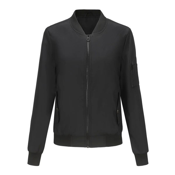 Blouson aviateur à manches longues pour femmes, haut universitaire vintage|24,29 €|OKKO MODE