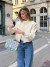 Blouson Bombardier Blanc à Manches Sulfpour Femme, Veste Courte Automne-Hiver | 24,37 $ | OKKO MODE