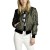 Damen Langarm Aviator Jacke mit Rundhalsausschnitt, bedeckter Schnitt | 16,57 $ | OKKO MODE
