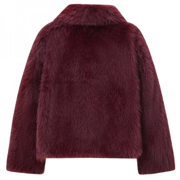 Manteau Bomber en Fourrure pour Femme, Veste Bordeaux Peluche|34,19 €|OKKO MODE