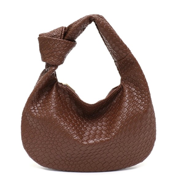 Sac tissé en cuir gaufré pour femmes, classique, mode, souple, PU, vegan, sangle nouée, petit, poignée supérieure|25,10 €|OKKO MODE