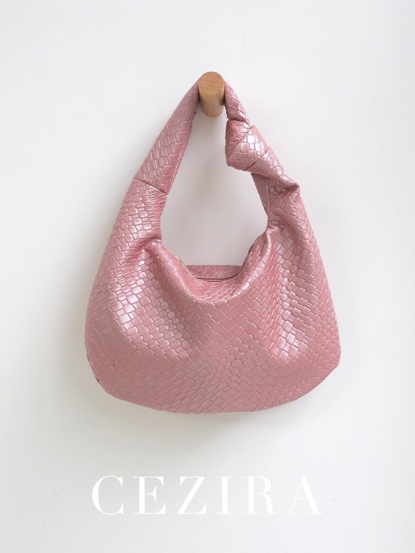 Sac tissé en cuir gaufré pour femmes, classique, mode, souple, PU, vegan, sangle nouée, petit, poignée supérieure|25,10 €|OKKO MODE