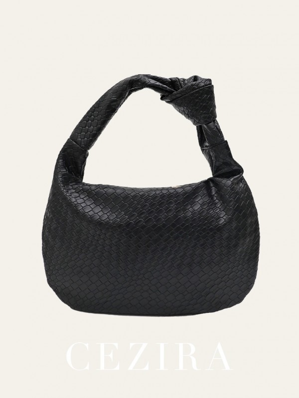 Sac tissé en cuir gaufré pour femmes, classique, mode, souple, PU, vegan, sangle nouée, petit, poignée supérieure|25,10 €|OKKO MODE