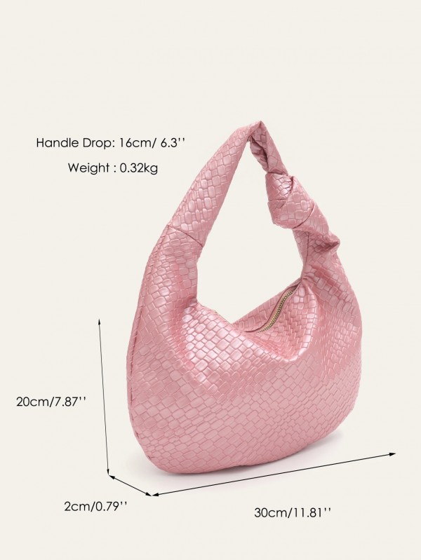 Sac tissé en cuir gaufré pour femmes, classique, mode, souple, PU, vegan, sangle nouée, petit, poignée supérieure|25,10 €|OKKO MODE