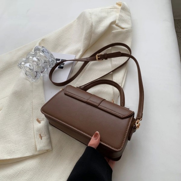 Sac à main en cuir PU pour femme, sac à bandoulière, sac sous les bras vintage, cartable carré, noir, mode initiée|11,95 €|OKKO MODE