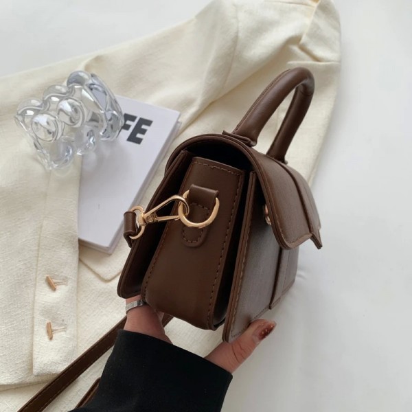 Sac à main en cuir PU pour femme, sac à bandoulière, sac sous les bras vintage, cartable carré, noir, mode initiée|11,95 €|OKKO MODE