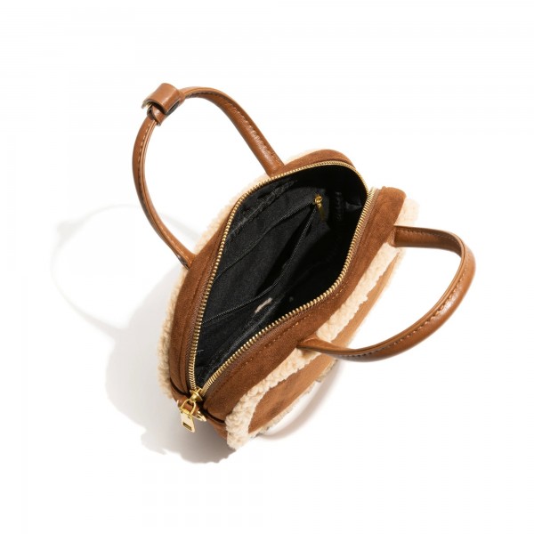 MABULA-Sac à bandoulière en laine d'agneau vintage pour femme, sac messager initié décontracté, grand fourre-tout Boston, rétro,|12,96 €|OKKO MODE