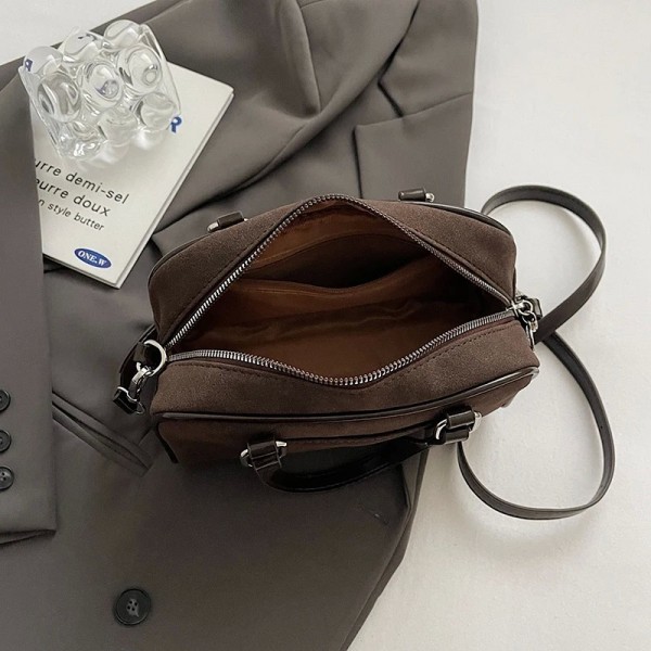 Sac à bandoulière en daim pour femme, poignée supérieure, sangle réglable, initié, poche intérieure, sac à main à bandoulière, p|18,89 €|OKKO MODE