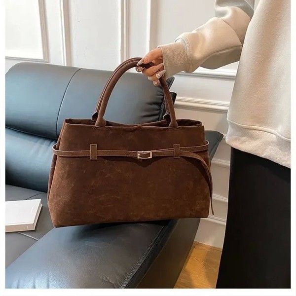 Sac à main rétro en daim rouge pour femmes, fourre-tout Boston, sac à main Bill initié, sacs simples et élégants, mode GT, nouve|26,09 €|OKKO MODE