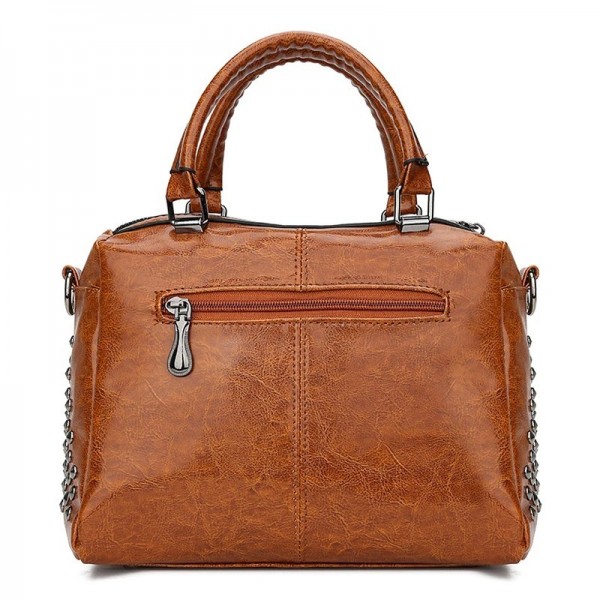 Sacs à main de grande capacité en cuir PU Boston vintage pour femmes, sacs à bandoulière initiés, sac à main de créateur Rivet, |21,59 €|OKKO MODE