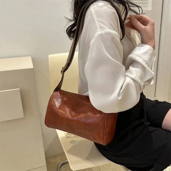 Sac à main vintage en cuir PU Boston pour femmes, petit sac à bandoulière, sac à main de créateur de mode, oreiller de voyage dé|8,99 €|OKKO MODE