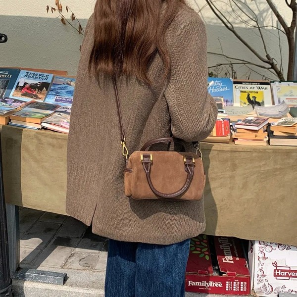 Sacs à main Boston en faux daim vintage pour femmes, mini oreiller de café, sacs à bandoulière initiés, sacs à main à la mode, n|24,29 €|OKKO MODE