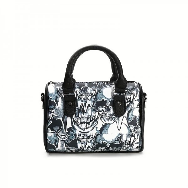 Sac à bandoulière imprimé tête de mort pour femme, oreiller Boston, transfrontalier, tendance, nouveau, 2024|18,89 €|OKKO MODE