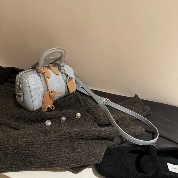 Sac à main français Boston pour femme, sac à bandoulière en denim avancé, sac à oreiller de maquillage CommPiedmont, nouveau|21,59 €|OKKO MODE