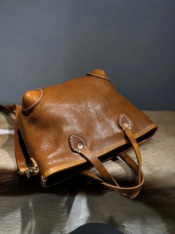 Optics-Sacs à main en cuir de bronzage végétal pour femmes, sacs à bandoulière vintage décontractés, sacs fourre-tout initiés po|197,99 €|OKKO MODE