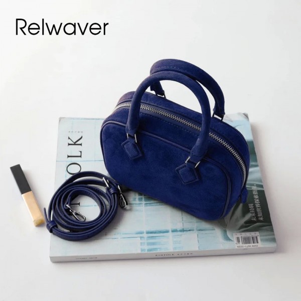 Relwaver-Mini sac à main en daim de mouton pour femme, sac Boston en cuir véritable, petit sac à bandoulière chic, printemps 202|81,89 €|OKKO MODE