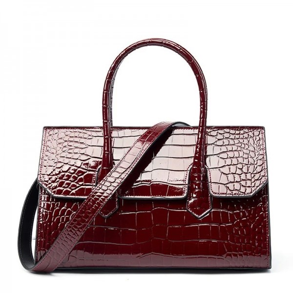 Sacs en cuir véritable pour femmes, sacs en cuir verni CommPiedmont, sacs à motif de crocodile, fourre-tout grande capacité, sac|72,89 €|OKKO MODE