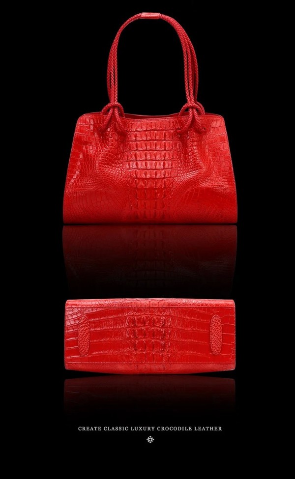 Sac à Main de Luxe en Cuir group pour Femme, Motif Crocodile Rouge, Fourre-Tout à la Mode, Voyage, Portable, Sous les Bras|102,59 €|OKKO MODE